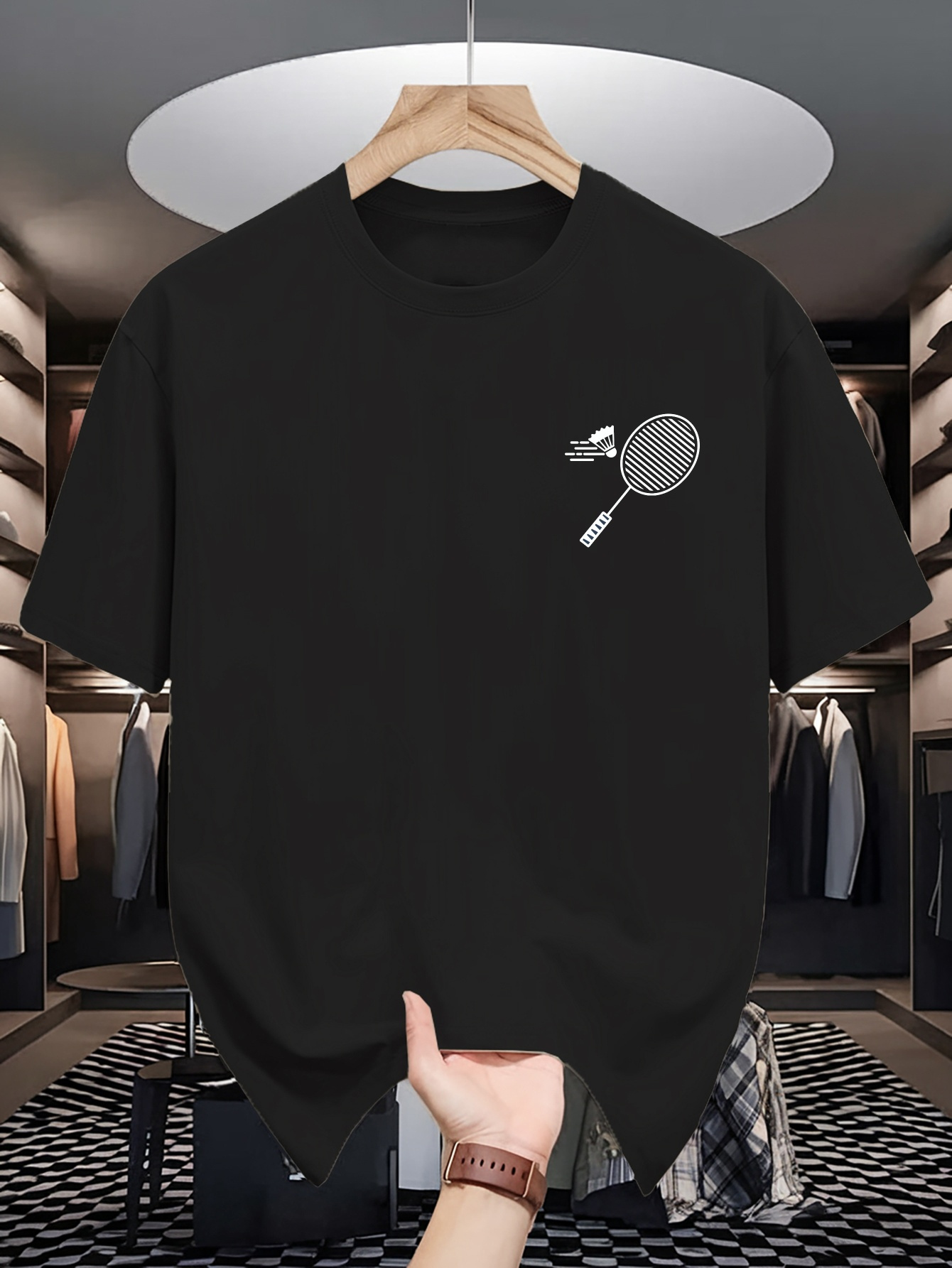 Badminton Aesthetic - T-shirt girocollo da uomo con stampa